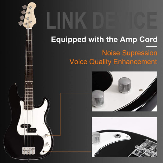 Electric Bass Guitar Full Size 4 String with Strap Guitar Bag Amp Cord - GoplusUS
