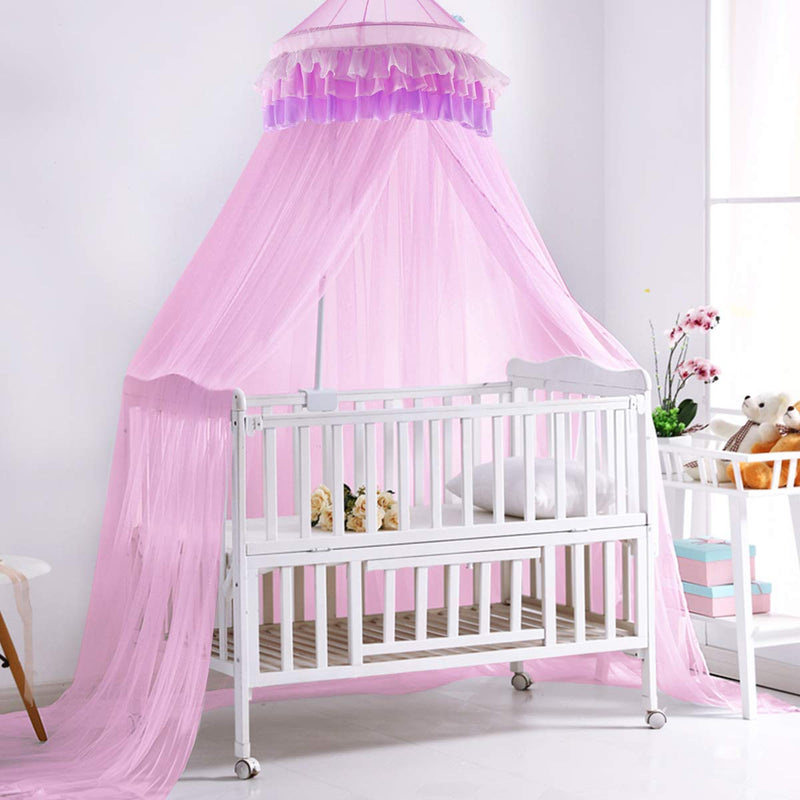Load image into Gallery viewer, Princess Bed Canopy Netting Dome with Elegant Ruffle Lace
