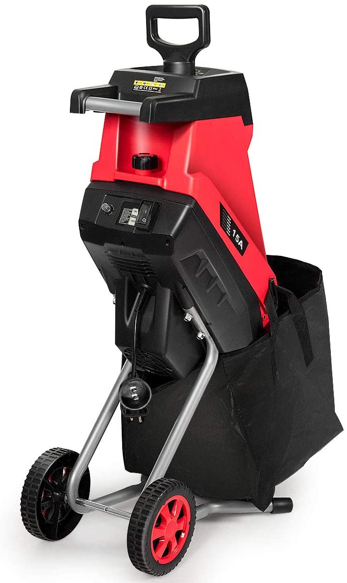 Load image into Gallery viewer, 15-Amp Electric Wood Chipper, Wheeled Garden Shredder - GoplusUS

