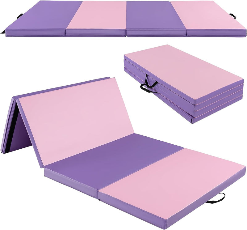 Load image into Gallery viewer, Folding Tumbling Mat with Carry Handles, Hook &amp; Loop Fasteners - Goplus
