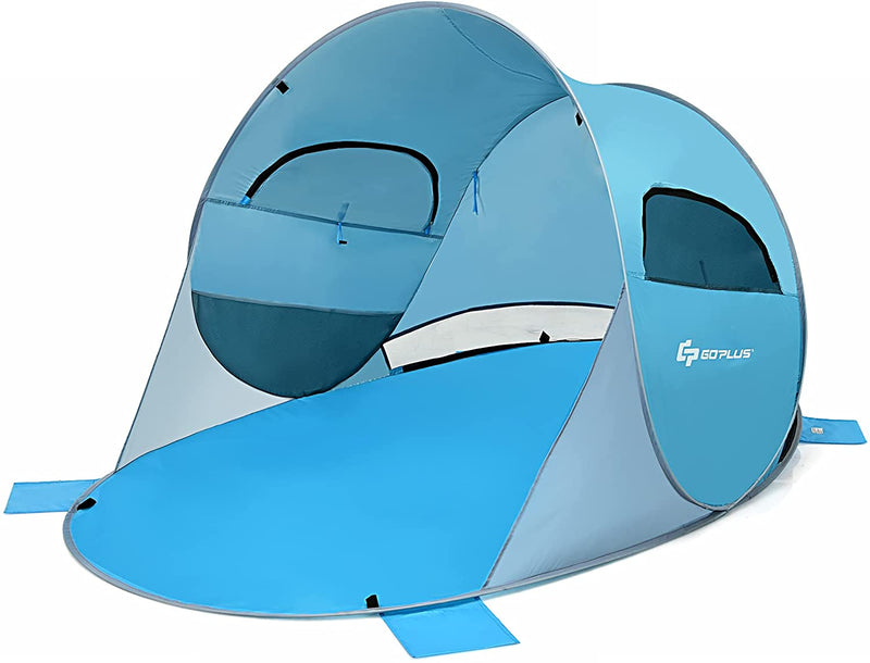Load image into Gallery viewer, 3-4 Person Pop Up Beach Tent, Portable Instant Beach Sun Shade Shelter w/UPF 50+ UV Protection - GoplusUS
