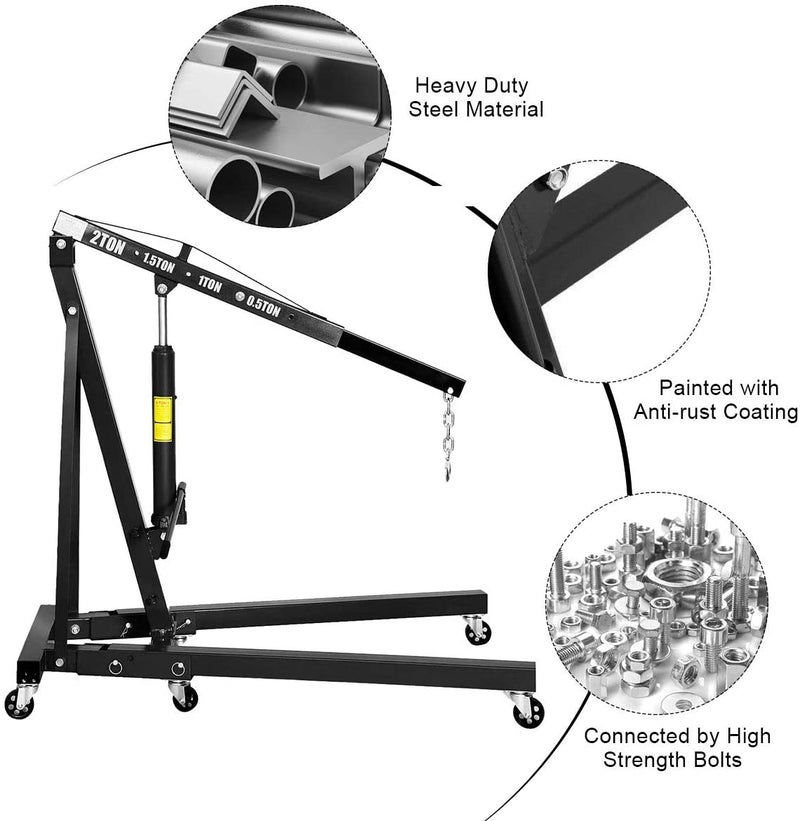 Load image into Gallery viewer, 2 Ton Folding Engine Hoist Cherry Picker Shop Crane Hoist Lift - GoplusUS
