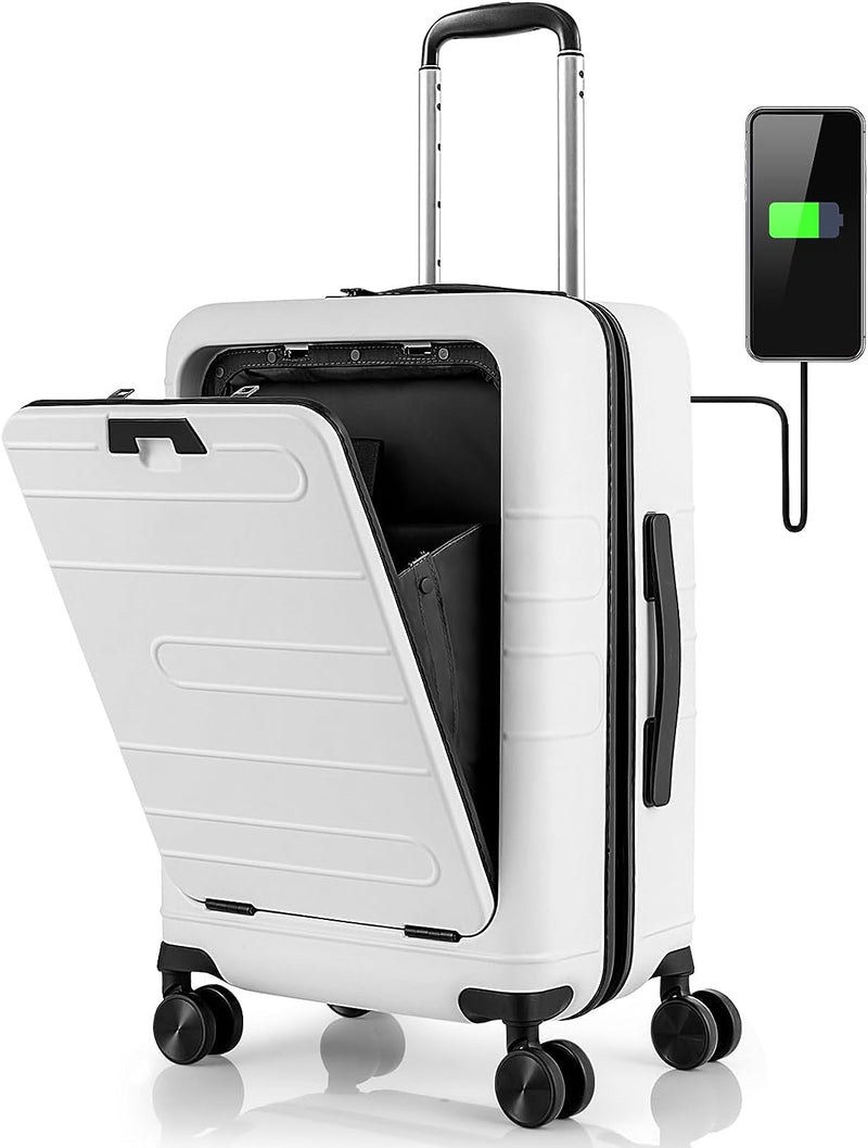 Load image into Gallery viewer, Goplus Carry On Luggage, 20 Inch PC Hardside Suitcase with Front Pocket
