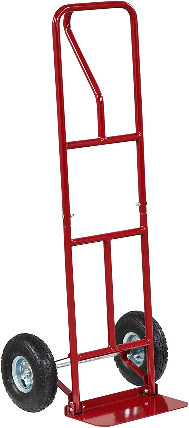 Load image into Gallery viewer, Goplus P-Handle Hand Truck, High Back Sack Barrow with 10&quot; Wheels, Built-in Double Bearings and Foldable Load Plate
