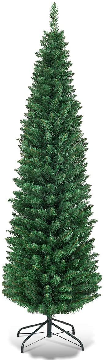 Pencil Christmas Tree, Artificial Slim Skinny Tree - GoplusUS