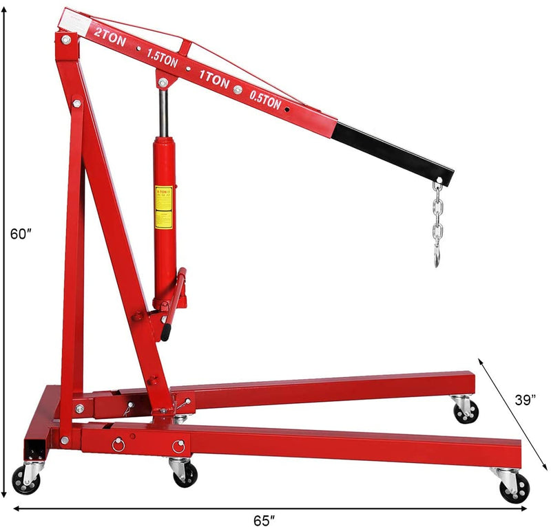 Load image into Gallery viewer, 2 Ton Folding Engine Hoist Cherry Picker Shop Crane Hoist Lift - GoplusUS
