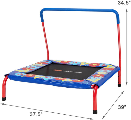 36" Square Toddler Trampoline, 330LBS Load Mini Kids Trampoline - GoplusUS
