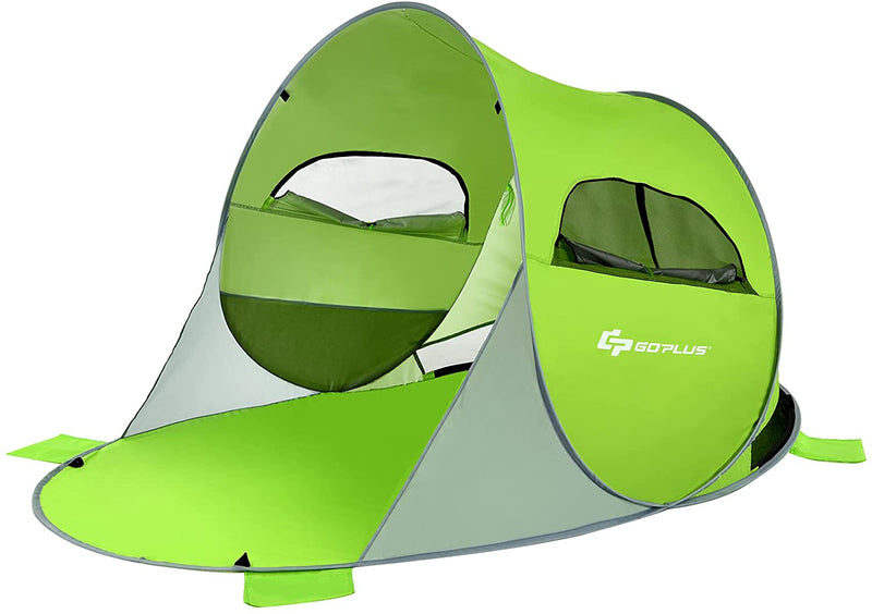 Load image into Gallery viewer, 3-4 Person Pop Up Beach Tent, Portable Instant Beach Sun Shade Shelter w/UPF 50+ UV Protection - GoplusUS
