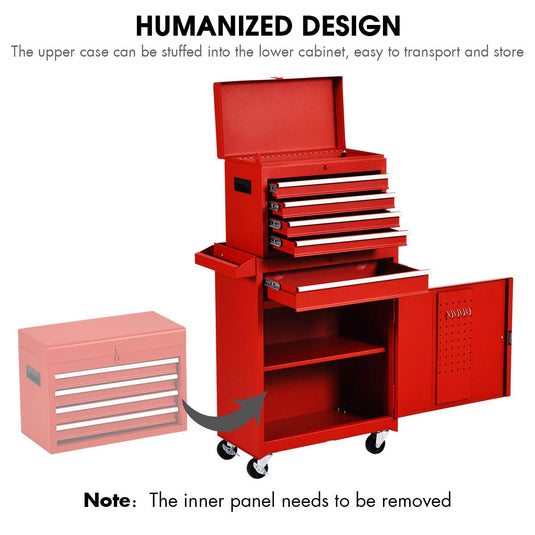 5-Drawer Rolling Tool Chest, Tool Storage Box - GoplusUS