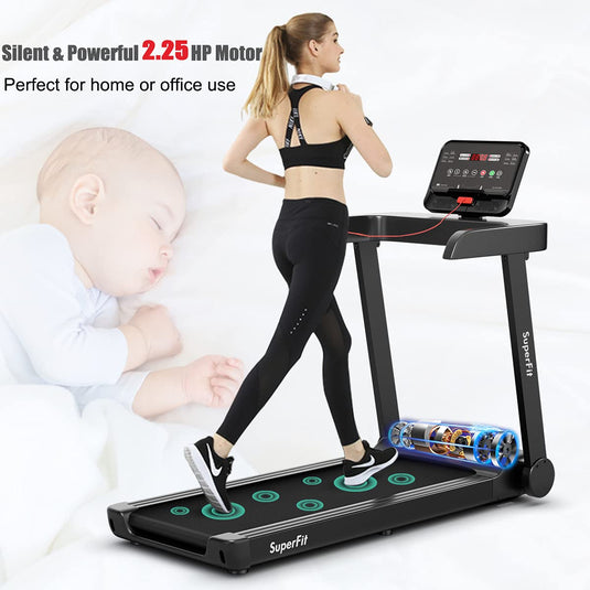 Goplus Heavy Duty Treadmill for Gym, Superfit Electric Treadmill with App Control - GoplusUS