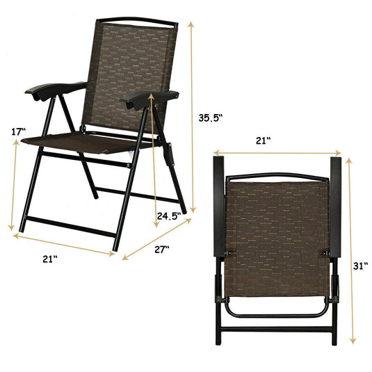 Folding Sling Chairs Sets of 2, Portable Chairs for Patio Garden Pool Outdoor & Indoor - GoplusUS