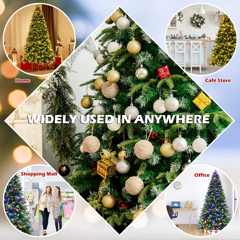 Load image into Gallery viewer, Goplus 8FT Pre-Lit Artificial Christmas Tree, Hinged Realistic Snowy Xmas Pine Tree W/ 780 Color Changing LED Lights, 11 Flash Modes - GoplusUS

