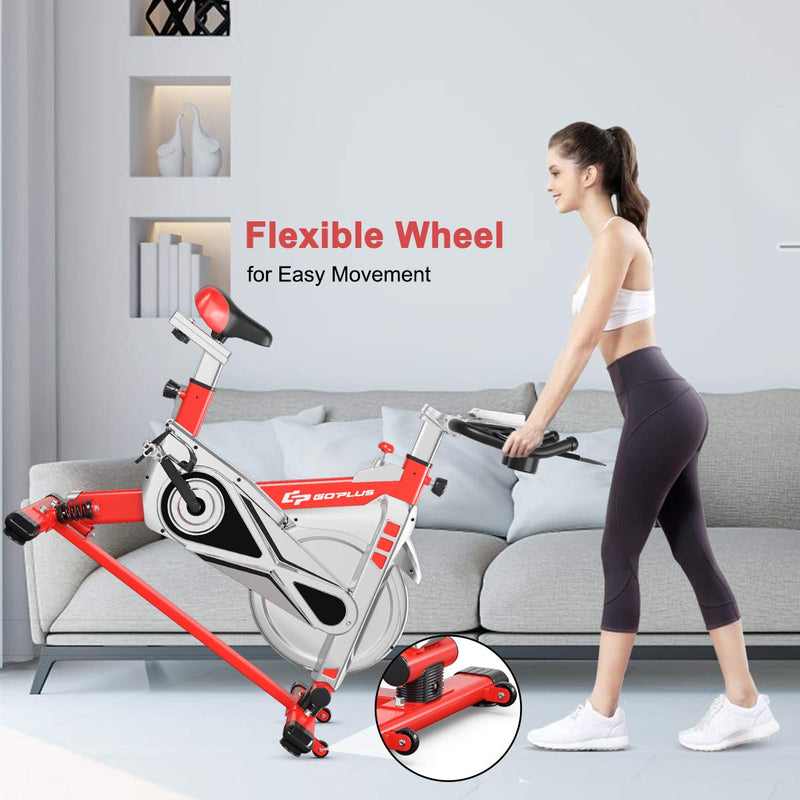 Load image into Gallery viewer, Adjustable Exercise Bike, Stationary Silent Bicycle with Dual-Spring Shock Absorption - GoplusUS
