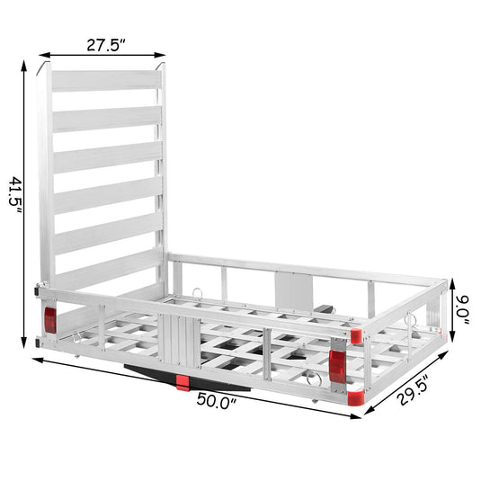 Aluminum Cargo Carrier, 50"x29.5" Hitch Mounted Wheelchair Scooter Mobility Carrier - GoplusUS