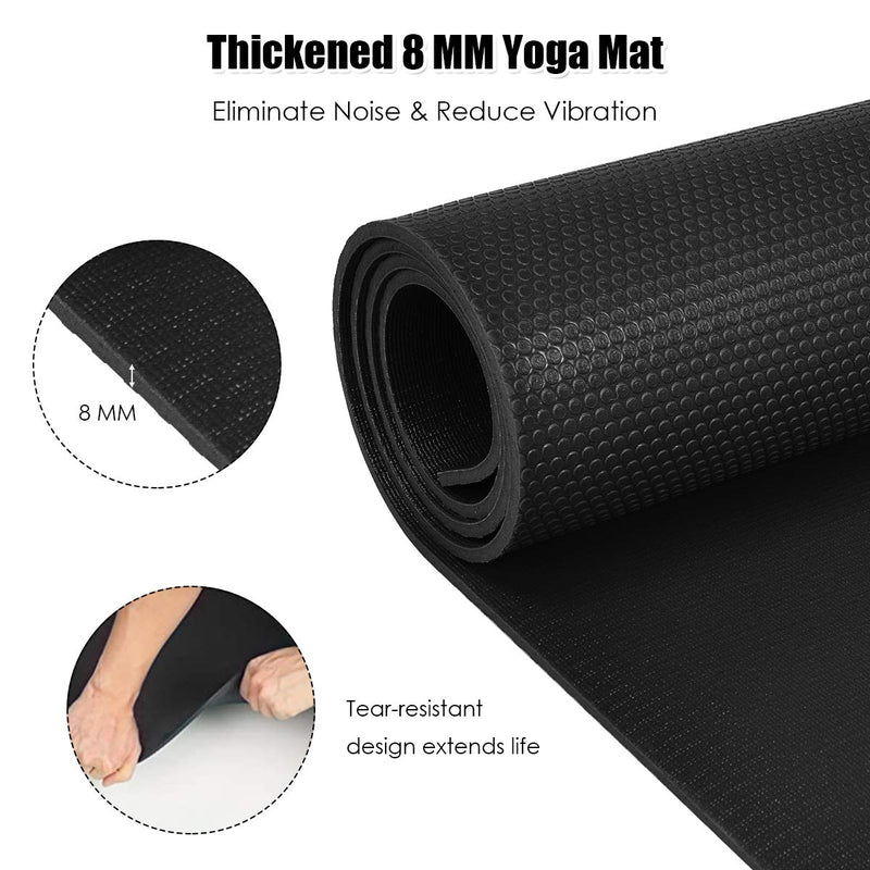 Load image into Gallery viewer, Large Yoga Mat, 7&#39; x 5&#39; x 8mm and 6&#39; x 4&#39; x 8mm with Straps - GoplusUS
