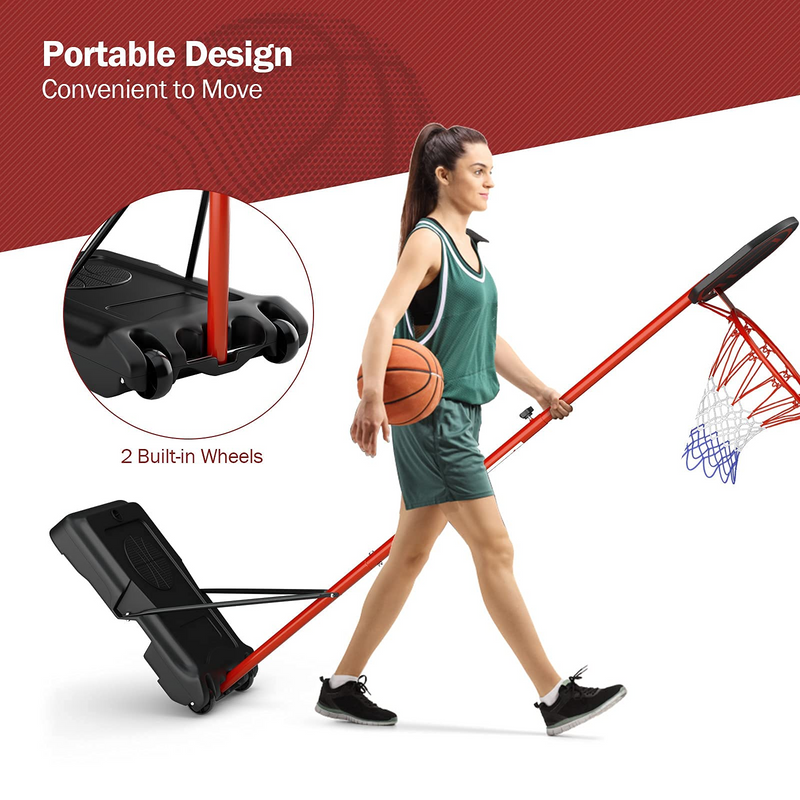 Load image into Gallery viewer, Portable Basketball Hoop, Height Adjustable Basketball Goal System [6.5FT-8.5FT] w/Shatterproof Backboard
