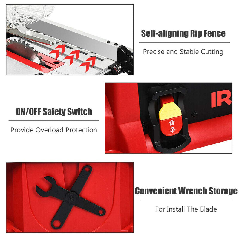 Load image into Gallery viewer, Table Saw, 10-Inch 15-Amp Portable Table Saw, 36T Blade

