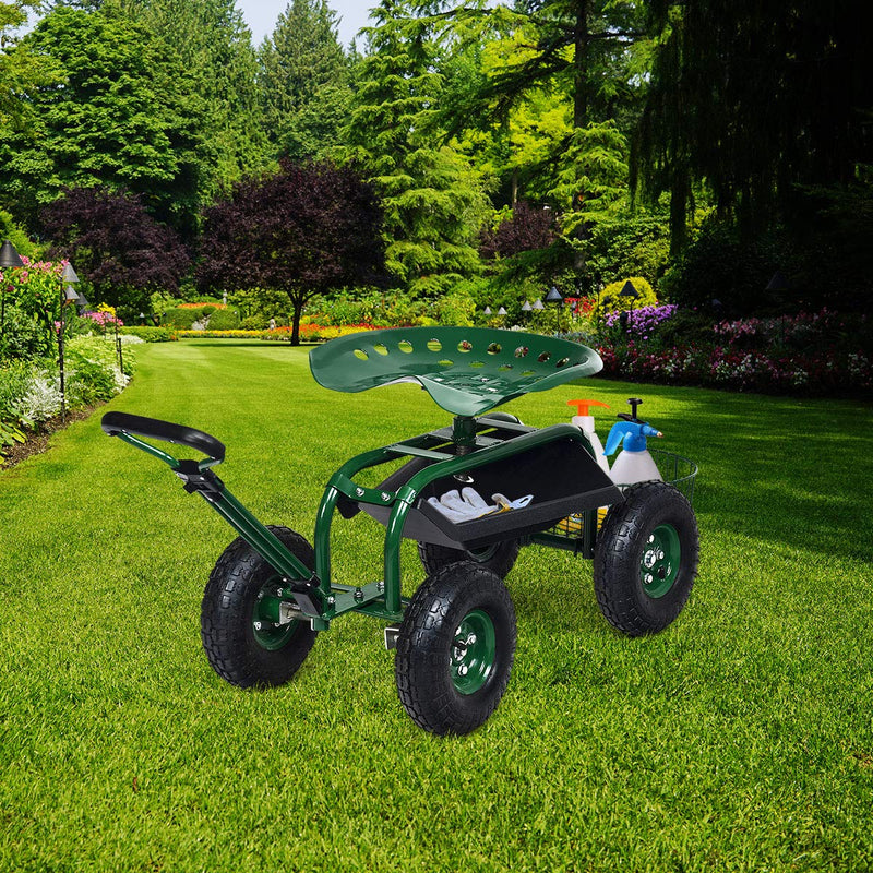 Load image into Gallery viewer, Garden Cart Gardening Workseat w/Wheels, Patio Wagon Scooter for Planting - GoplusUS
