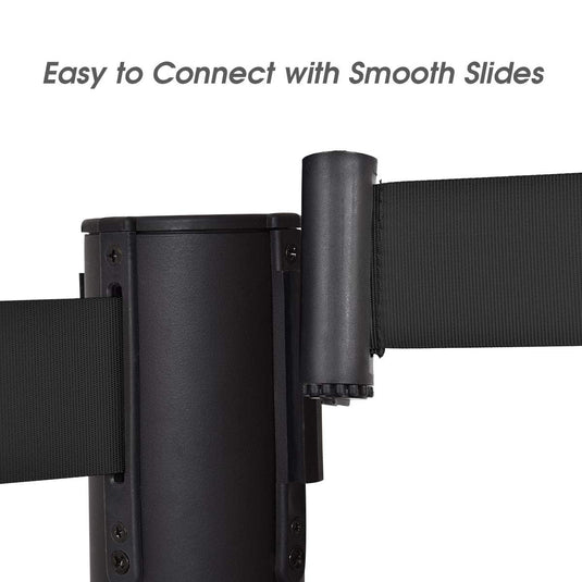 6Pcs Stanchions, Crowd Control Barriers with 6.5' Retractable Belt - GoplusUS