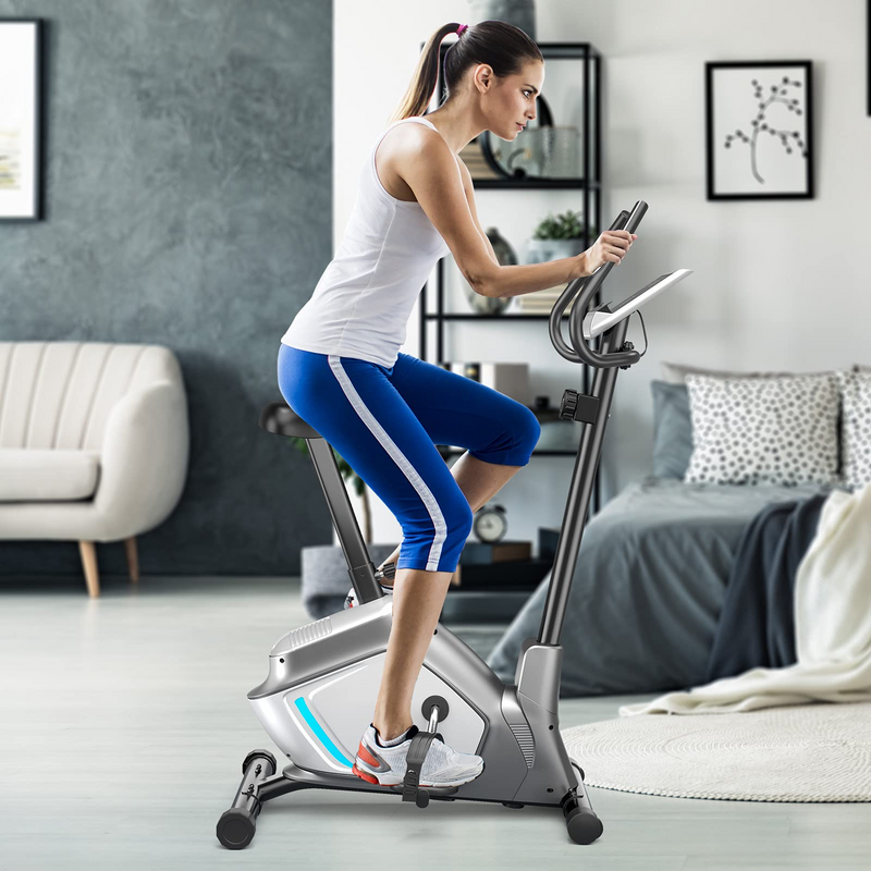 Load image into Gallery viewer, Goplus Magnetic Stationary Upright Exercise Bike, Indoor Cycling Bike w/ 8-level Resistances - GoplusUS
