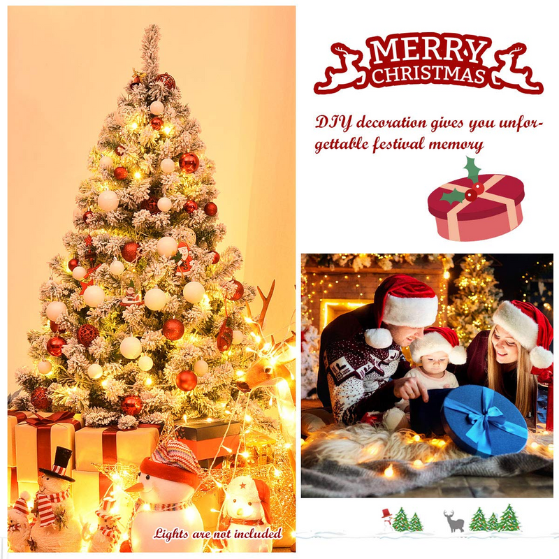 Load image into Gallery viewer, Goplus 4.5FT Snow Flocked Christmas Tree, Artificial Hinged Pine Tree with Premium PVC Needles &amp; Solid Foldable Metal Stand - GoplusUS
