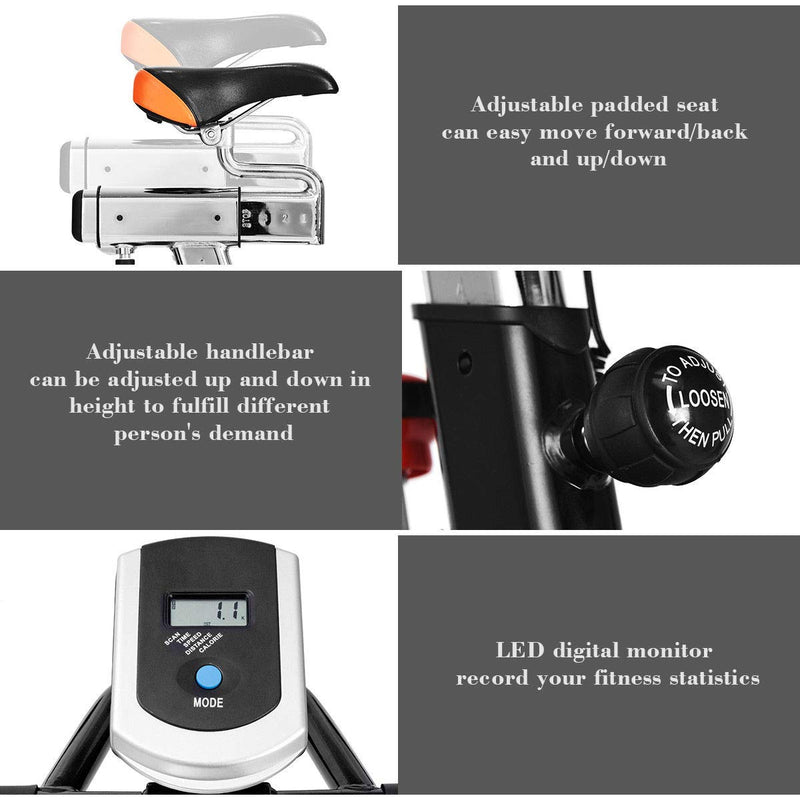 Load image into Gallery viewer, Indoor Cycling Bike, Stationary Bicycle with Flywheel and LCD Display - GoplusUS
