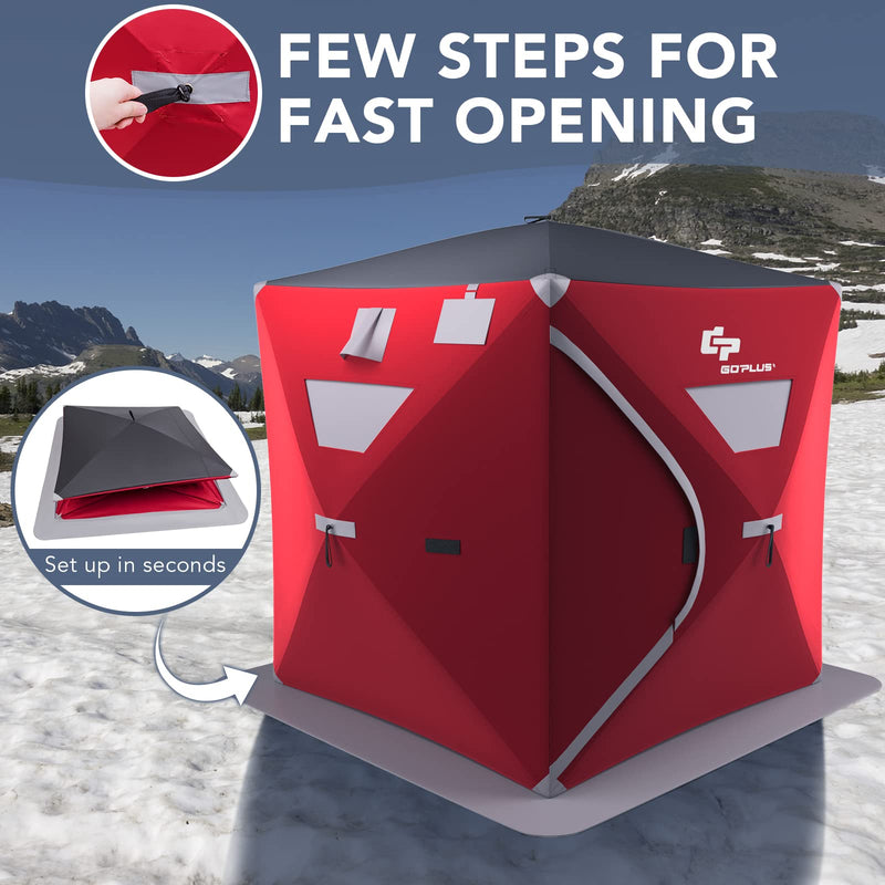 Load image into Gallery viewer, Portable Ice Shelter Pop-up Ice Fishing Tent Shanty 3-4 Person
