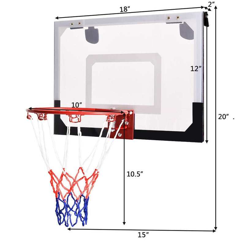 Load image into Gallery viewer, Over-The-Door Mini Basketball Hoop Includes Basketball &amp; Hand Pump Indoor Sports - GoplusUS
