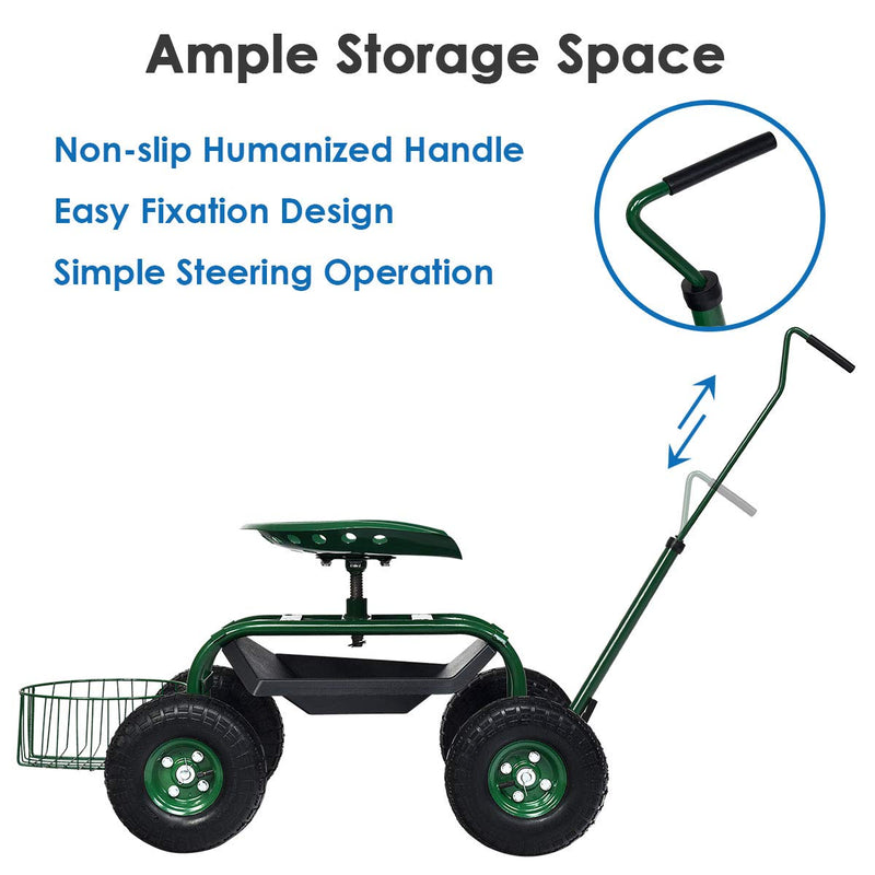 Load image into Gallery viewer, Garden Cart Gardening Workseat w/Wheels - GoplusUS
