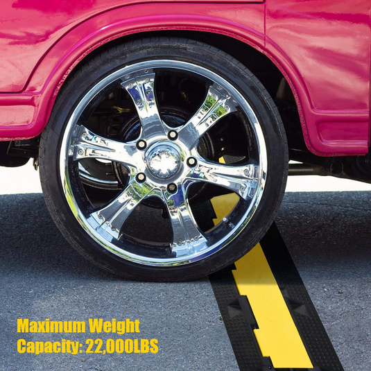 Goplus Rubber Cable Protectors, 2 Channel Hose Cable Protector Ramp Heavy Duty Traffic Speed Bump - GoplusUS