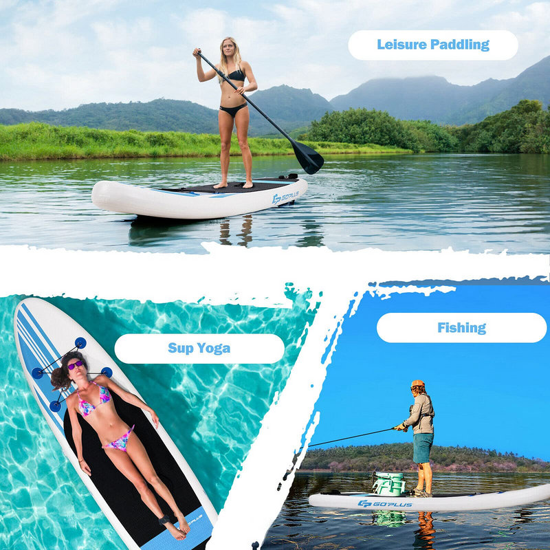 Load image into Gallery viewer, Inflatable 10&#39;  StandUp Paddle Board Package w/ Leash Fin Adjustable Paddle Pump Kit Carry Backpack, 6&quot; Thick - GoplusUS
