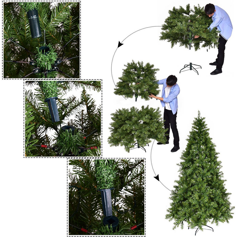 Load image into Gallery viewer, Goplus Pre-Lit Christmas Tree Artificial PVC with 700 LED Lights and Solid Metal Legs (7ft) - GoplusUS
