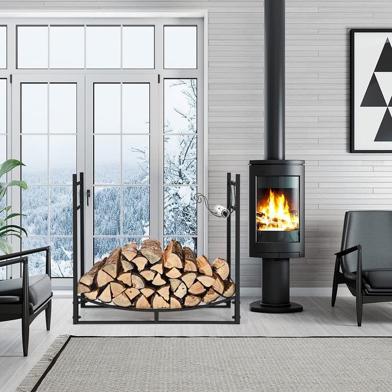 Load image into Gallery viewer, Firewood Rack, 33&#39; Heavy Duty Metal Wood Log Holder - GoplusUS
