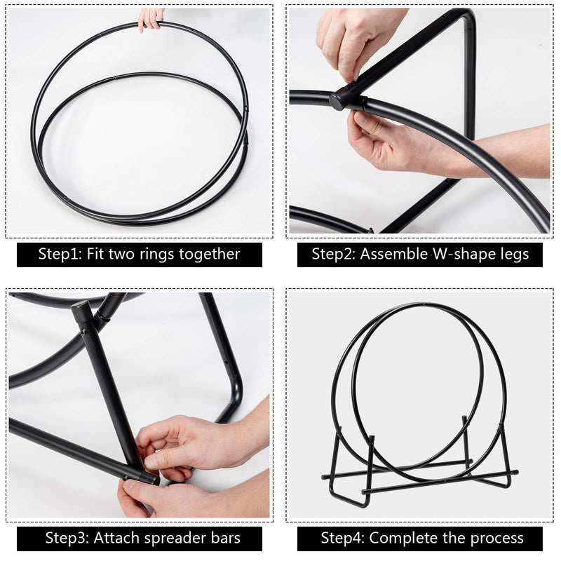 Load image into Gallery viewer, 30 Inch Firewood Log Hoop, Tubular Steel Log Holder - GoplusUS
