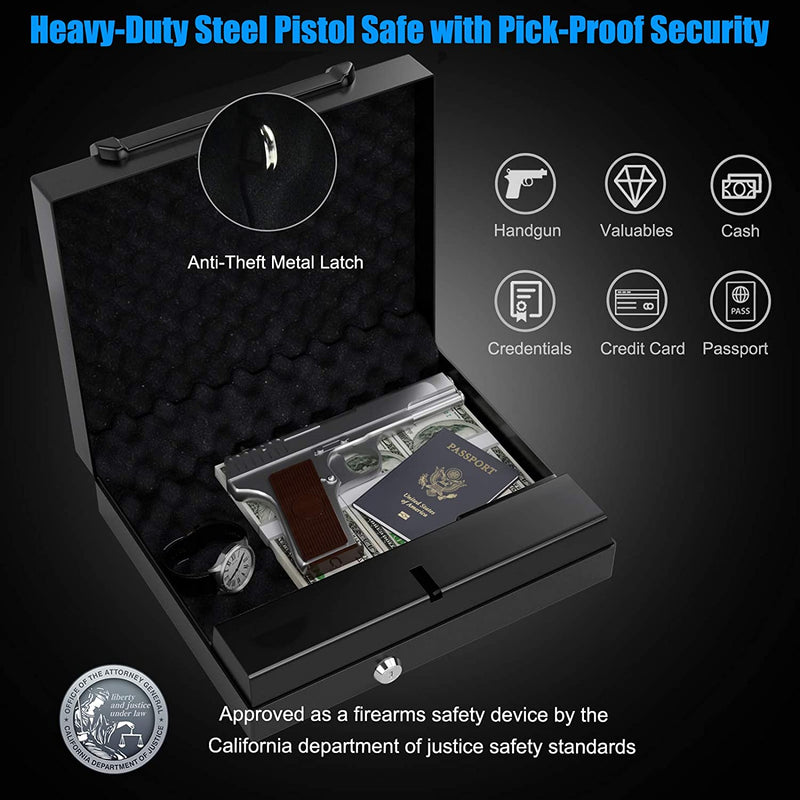 Load image into Gallery viewer, Gun Safe for 2 Pistols, Handgun Safe with Password &amp; Backup Keys for Quick Access - GoplusUS
