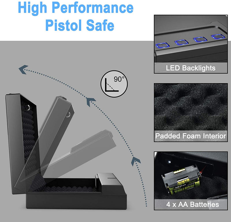 Load image into Gallery viewer, Gun Safe for 2 Pistols, Handgun Safe with Password &amp; Backup Keys for Quick Access - GoplusUS
