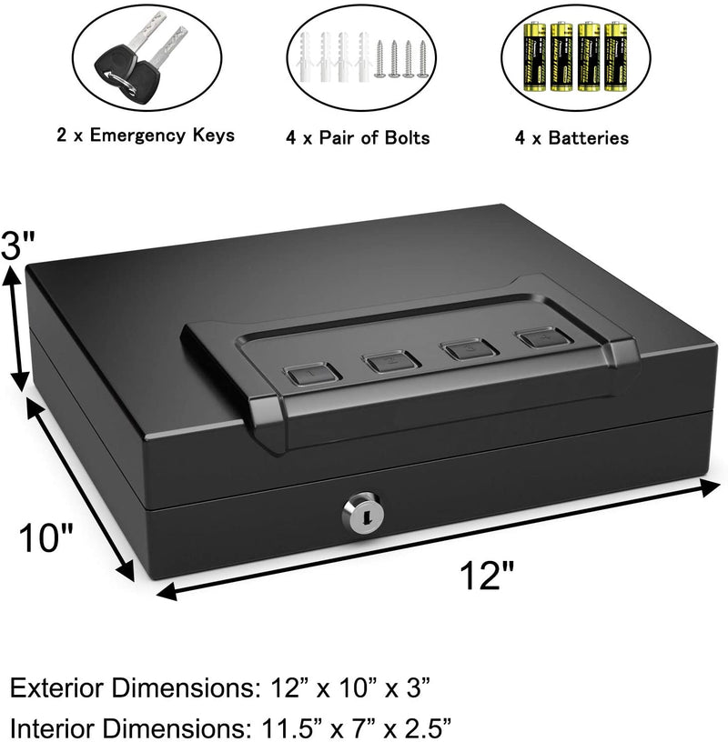 Load image into Gallery viewer, Gun Safe for 2 Pistols, Handgun Safe with Password &amp; Backup Keys for Quick Access - GoplusUS
