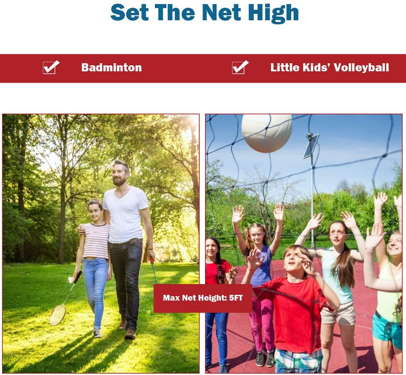 Load image into Gallery viewer, Portable Badminton Net, 2.5&#39; to 5&#39; Height Adjustable - GoplusUS
