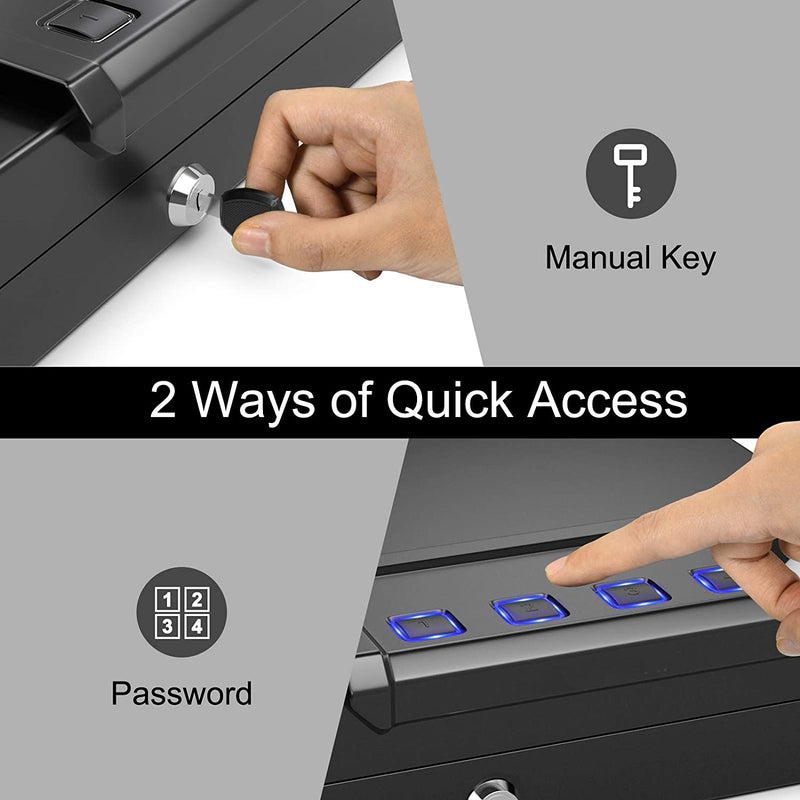 Load image into Gallery viewer, Gun Safe for 2 Pistols, Handgun Safe with Password &amp; Backup Keys for Quick Access - GoplusUS
