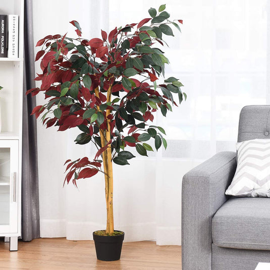 4FT Fake Tree Artificial Greenery Plants in Nursery Pot Decorative Trees - GoplusUS