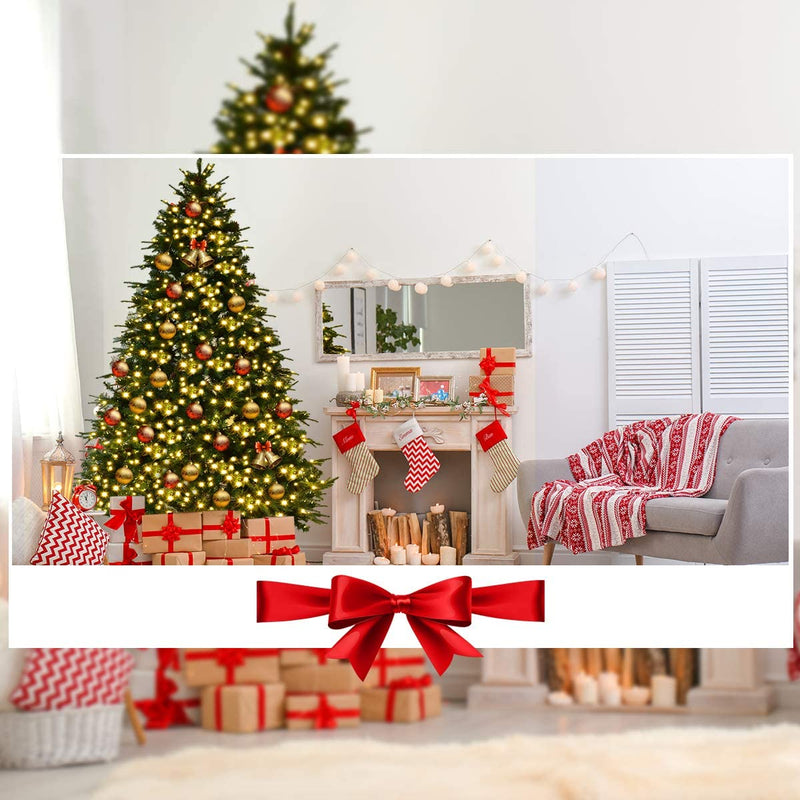 Load image into Gallery viewer, 7.5FT Artificial Christmas Tree Pre-Lit Spruce Hinged Tree - GoplusUS
