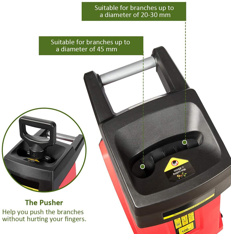 Load image into Gallery viewer, 15-Amp Electric Wood Chipper, Wheeled Garden Shredder - GoplusUS
