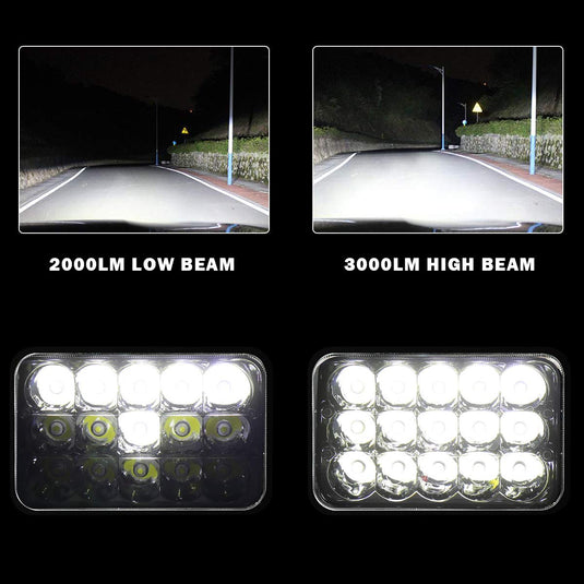 4X6 Inch LED Headlights LED Chips for Ford Probe Oldsmobile Cutlass DOT Approved - GoplusUS