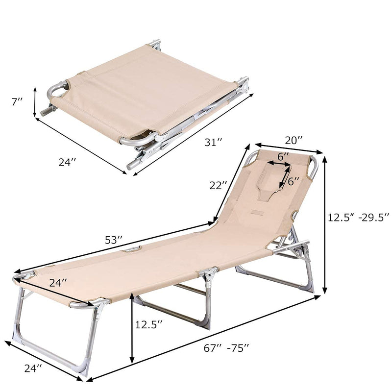 Load image into Gallery viewer, Adjustable Chaise Lounge Chair Recliner - GoplusUS
