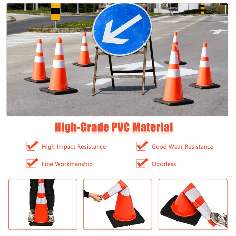 Load image into Gallery viewer, 6PCS Traffic Cones, 28&quot; PVC Safety Road Parking Cones Driving Construction Cones - GoplusUS
