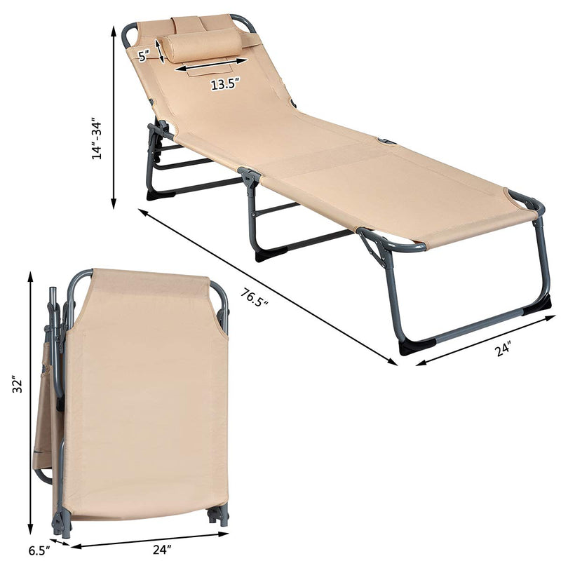 Load image into Gallery viewer, Patio Lounge Chair, Adjustable Folding Recliner - GoplusUS
