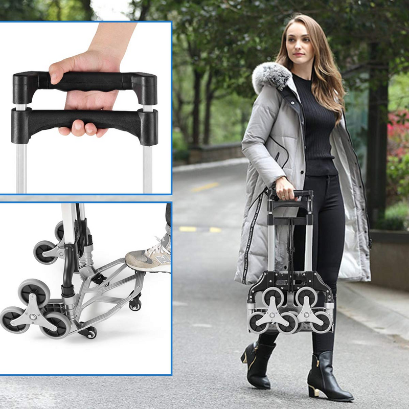 Load image into Gallery viewer, Goplus Stair Climbing Cart, All Terrain Stair Climbing Hand Truck with Bungee Cord, Heavy Duty with 6 Wheels - GoplusUS
