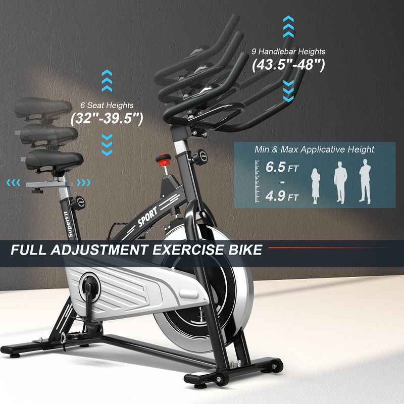 Load image into Gallery viewer, Indoor Exercise Cycling Bike, Smooth Belt Drive Stationary Bike W/ Heart Rate, LCD Monitor - GoplusUS
