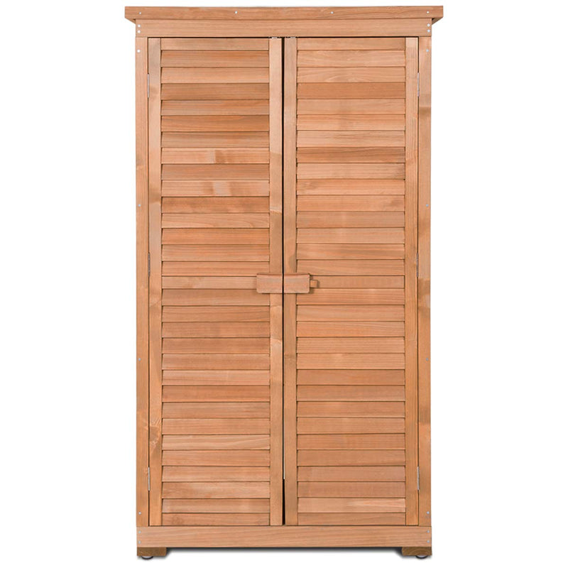 Load image into Gallery viewer, Outdoor Storage Shed Wooden Shutter Design Fir Wood Lockers for Garden Yard - GoplusUS
