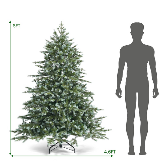 Goplus Artificial Christmas Tree, Metal Stand, Wintry Indoor Decoration for Holiday Festival - GoplusUS
